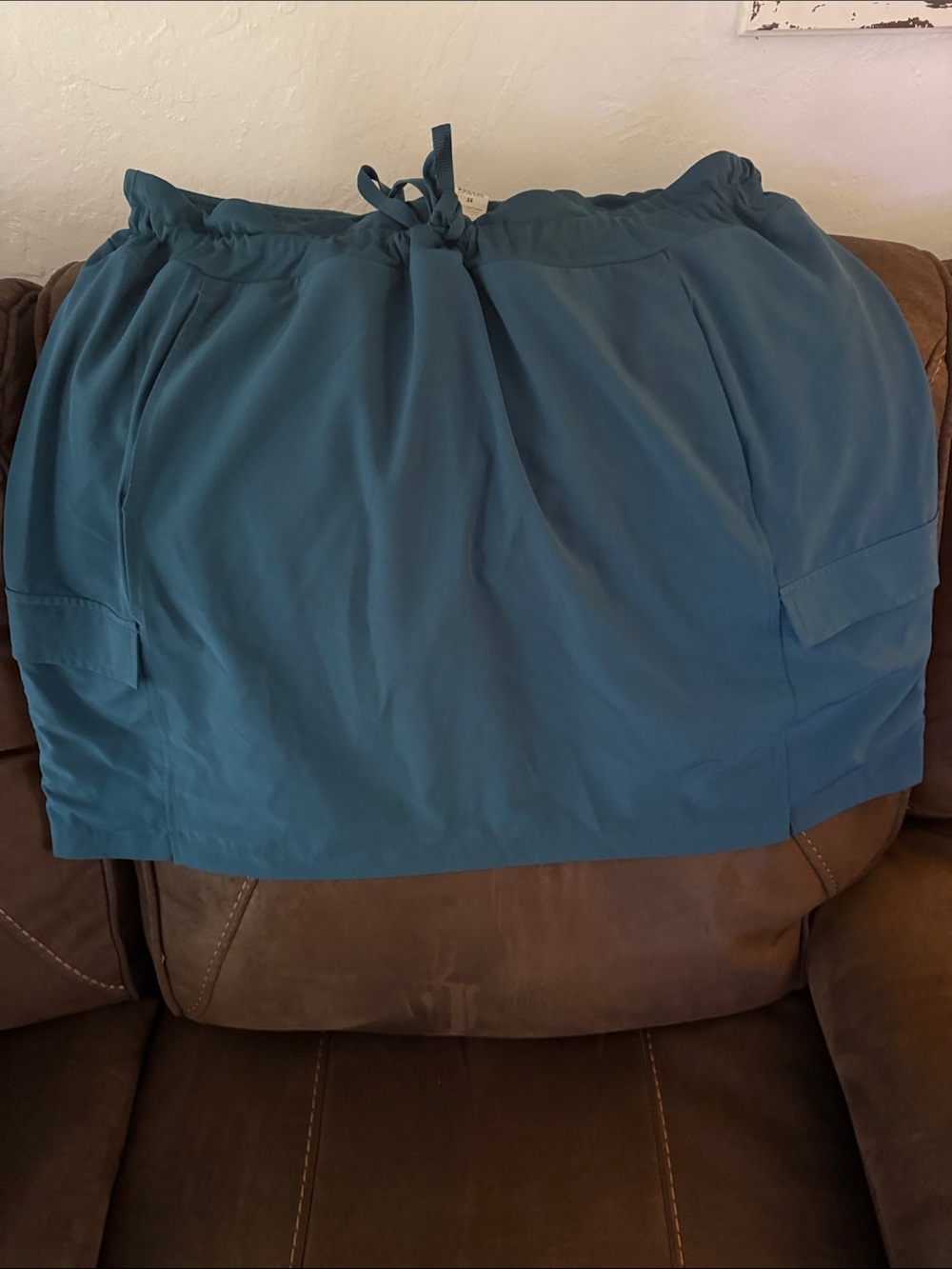 RBX Women's Athletic Skrt with athletic shorts under skirt in Teal Blue